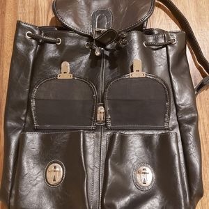Girls leather backpack